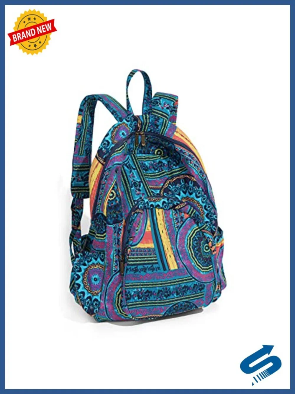 Bohemian Hippie Canvas Backpack Large Capacity Travel Daypack Foldable